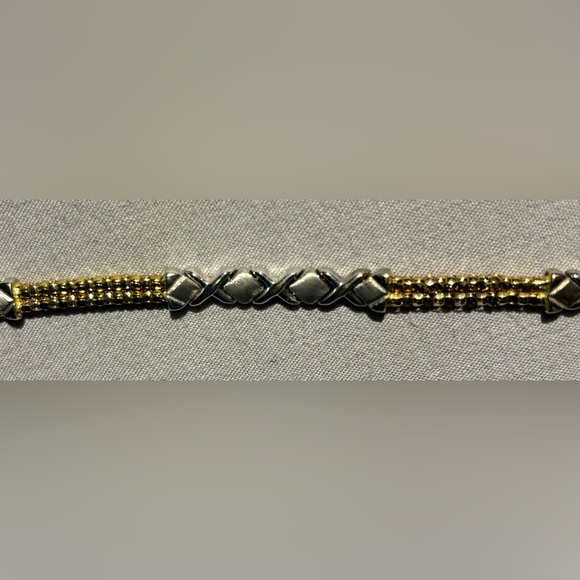 ARPAS 14K two tone white & yellow gold bracelet. - Picture 7 of 7